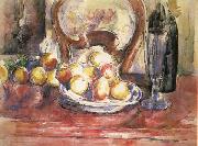 Paul Cezanne, Nature morte,pommes,bouteille et dossier de chaise